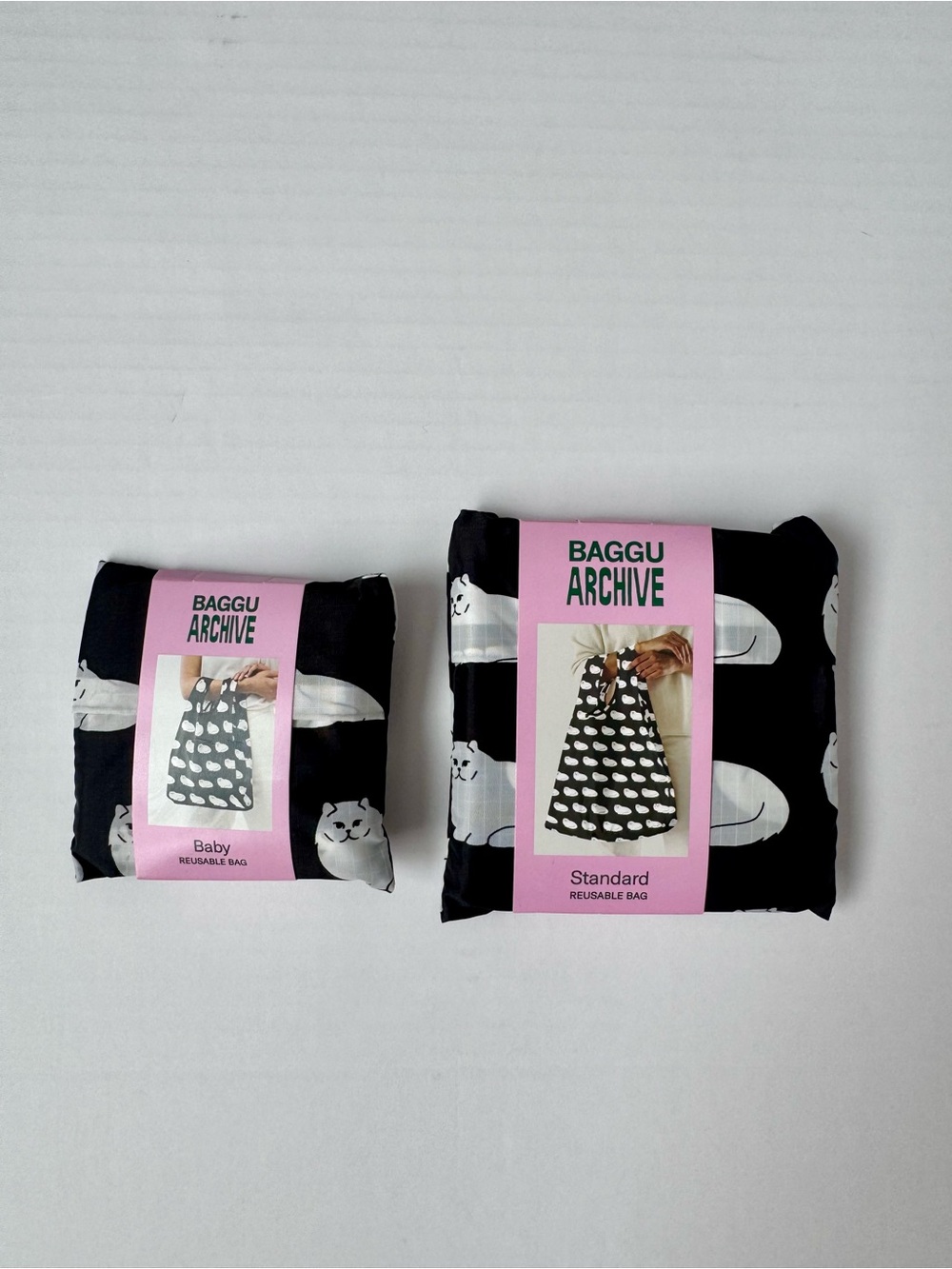 BAGGU Fluffy Cat Baby & Standard Reusable Bags